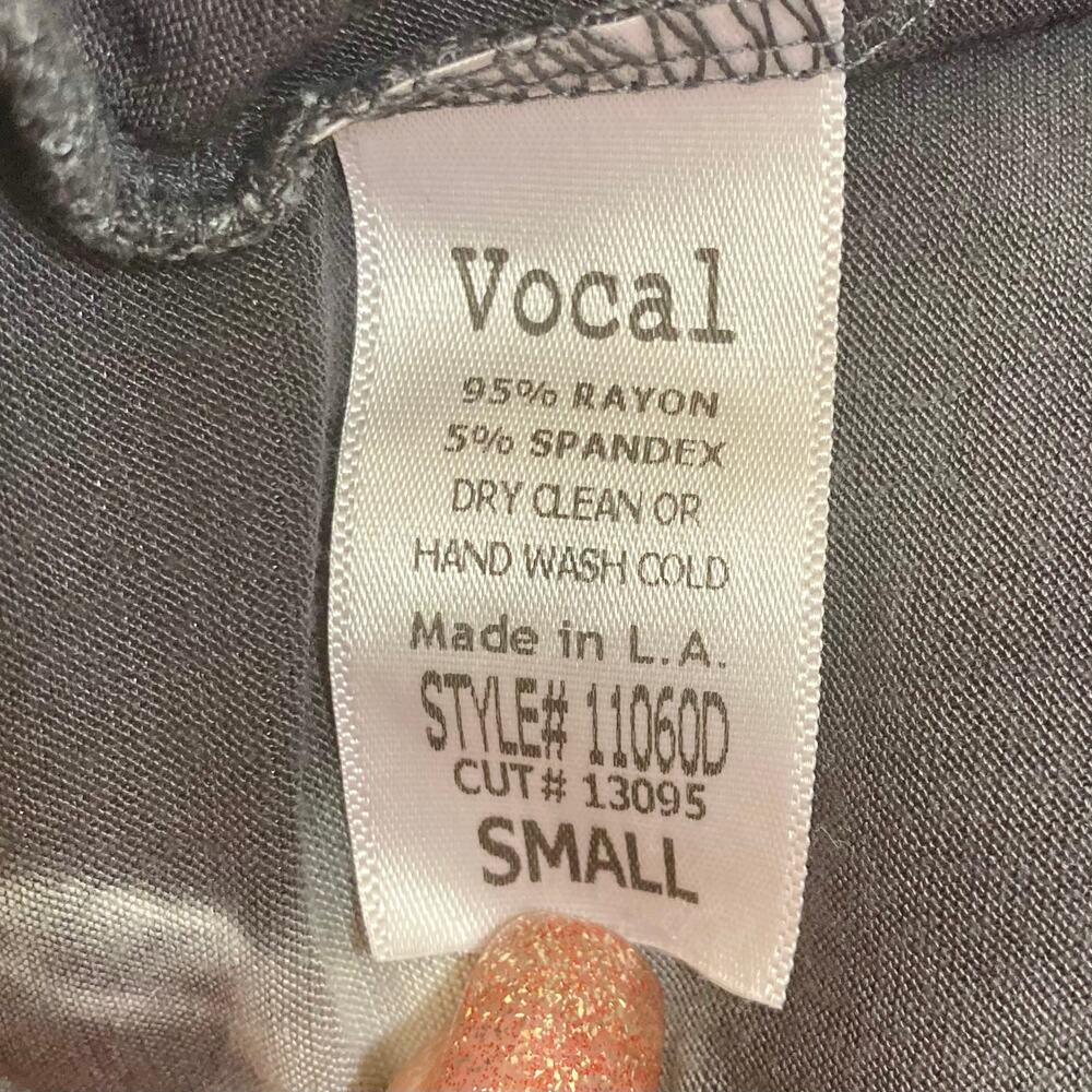 Vocal rhinestone hi low dress, ladies small gray tie dye graphic tank dress - Picture 9 of 11